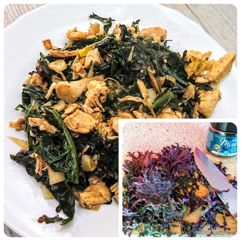 Kale Red Russian con pollo