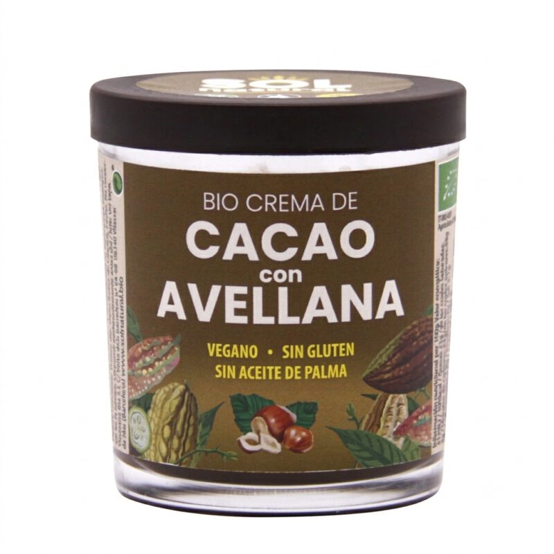 Crema de Cacao con Avellanas Bio 200g Sol Natural