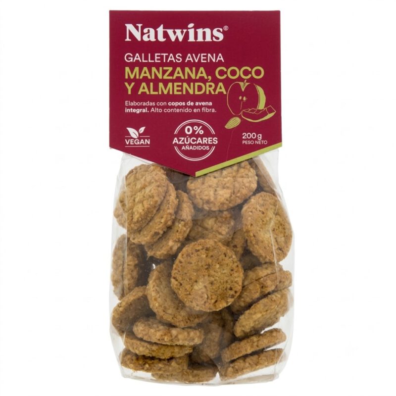 Galletas Avena Manzana Coco y Almendra 200g Natwins