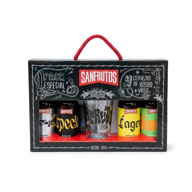 Pack Cervezas SanFrutos 4 + Vaso