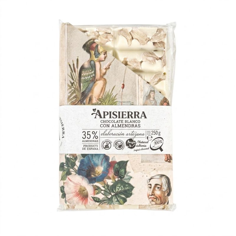 Tableta de Chocolate Blanco con Almendras 250g Apisierra