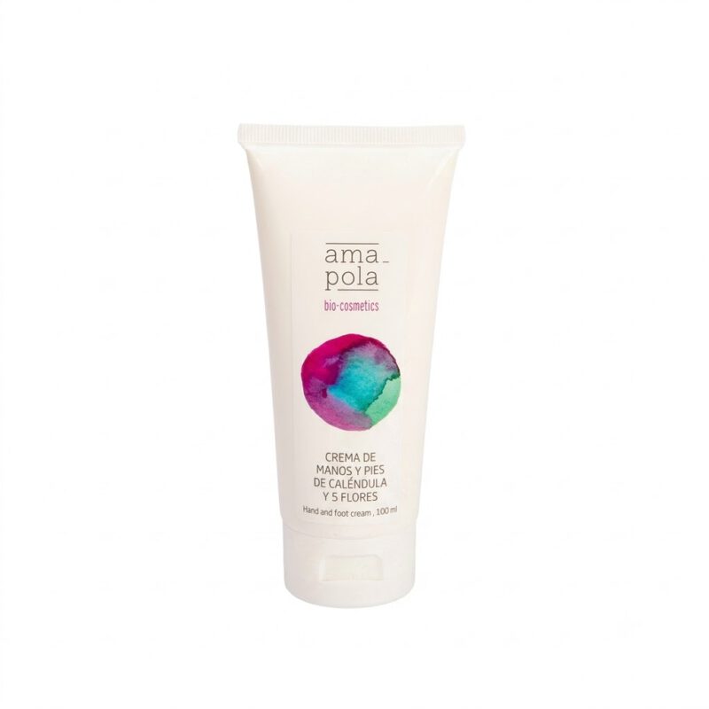 Crema de Manos y Pies de Calendula y 5 Flores 100ml Amapola Biocosmetics