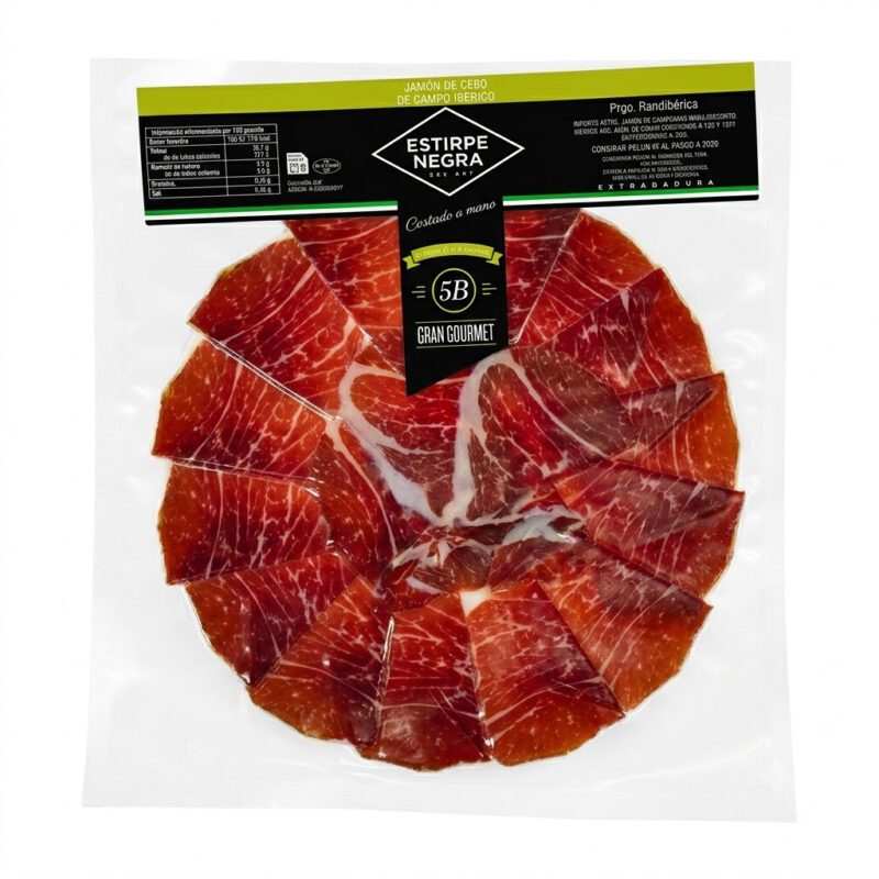 Jamon de Cebo Campo 50% Iberico cortado a cuchillo 80g Argal