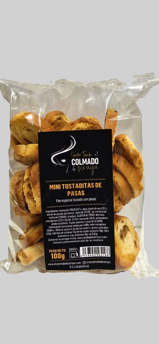 Mini tostaditas con pasas 100g