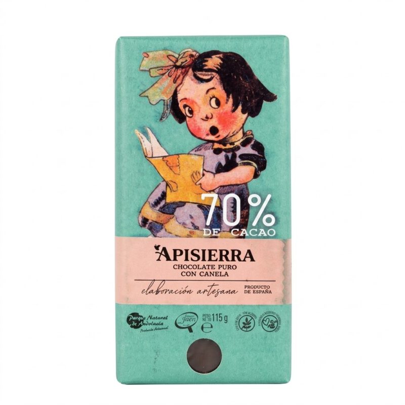 Chocolate con canela 70% Apisierra 115g