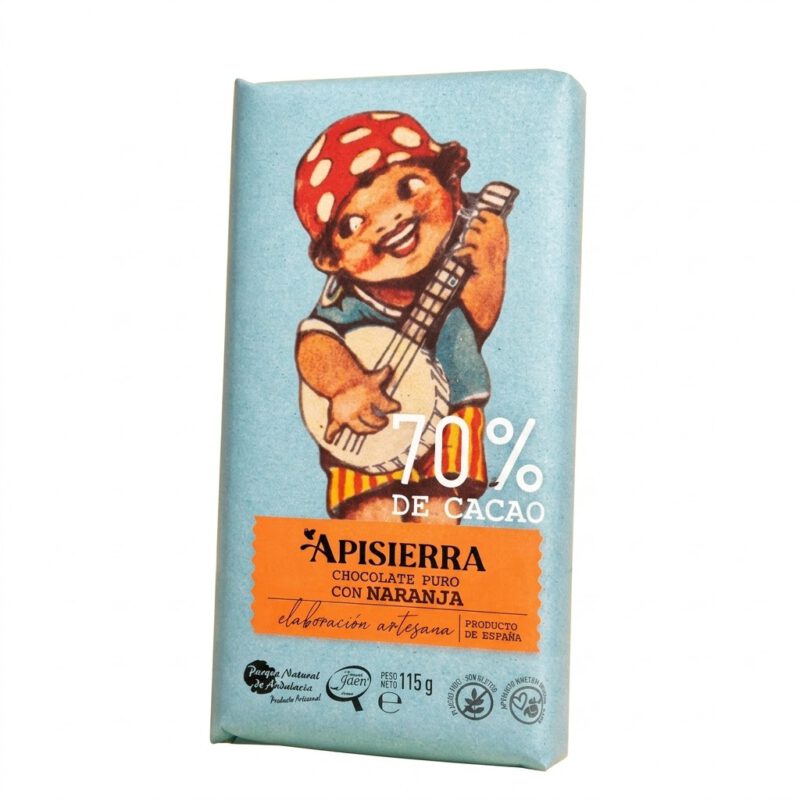 Chocolate con naranja 70% Apisierra 115g