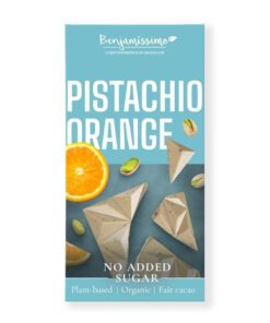 Chocolate blanco con pistacho y naranja 60g Benjamissimo