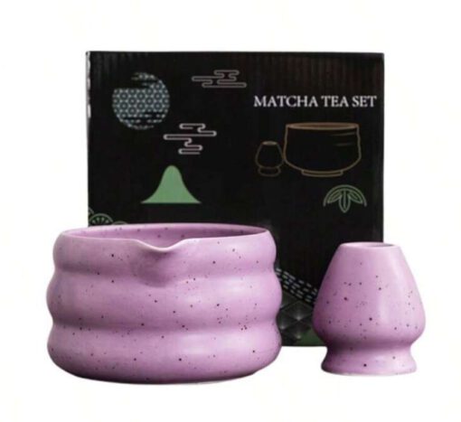 Cuenco y soporte batidor Te Matcha (Morado)