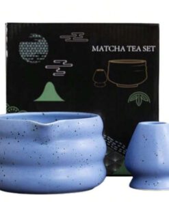 Cuenco y soporte batidor Te matcha azul