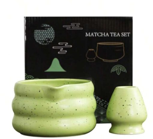 Cuenco y soporte batidor te matcha verde