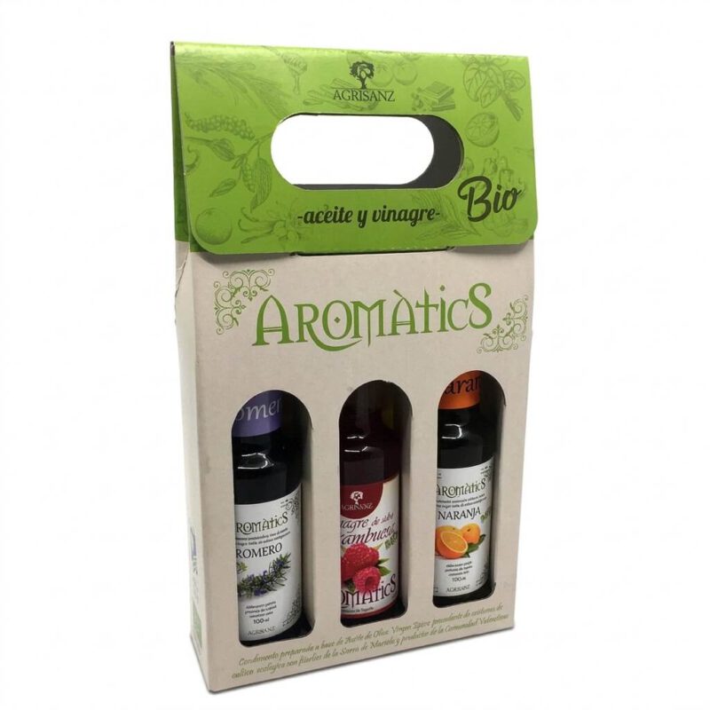 Estuche 3 botellas (2 aove y 1 vinagre) x 100ml ECO Agrisanz