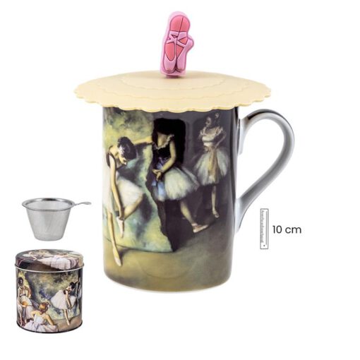Lata taza Bailarinas filtro y tapa 4 piezas