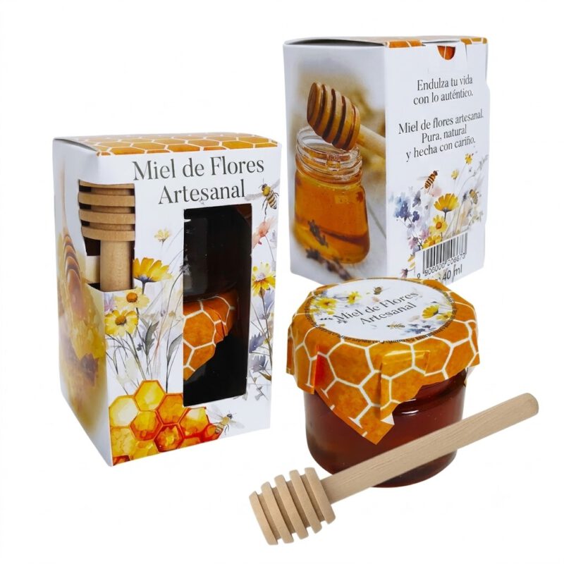 Pack 2 Mini tarritos de Miel + Palito de miel