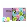 Caja cuadrada. Flores de jabon Bebe