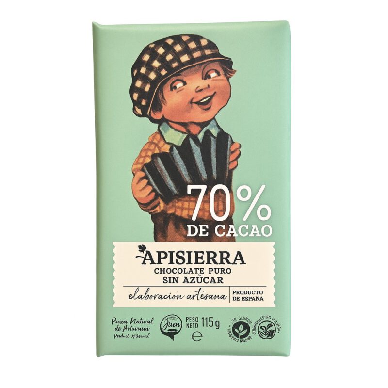 Chocolate puro Sin Azucar 115g Apisierra