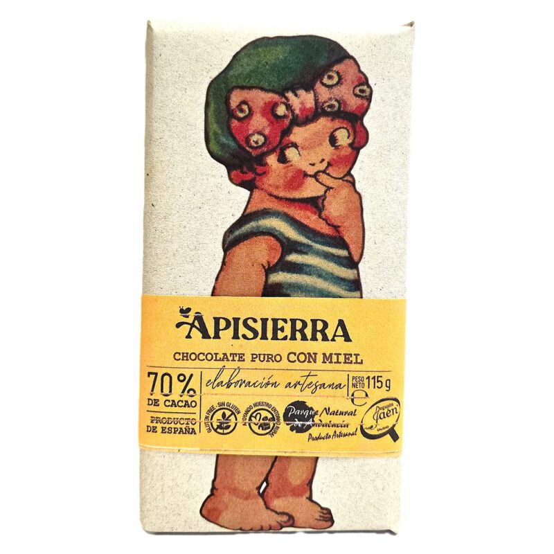 Chocolate puro con Miel 115g Apisierra