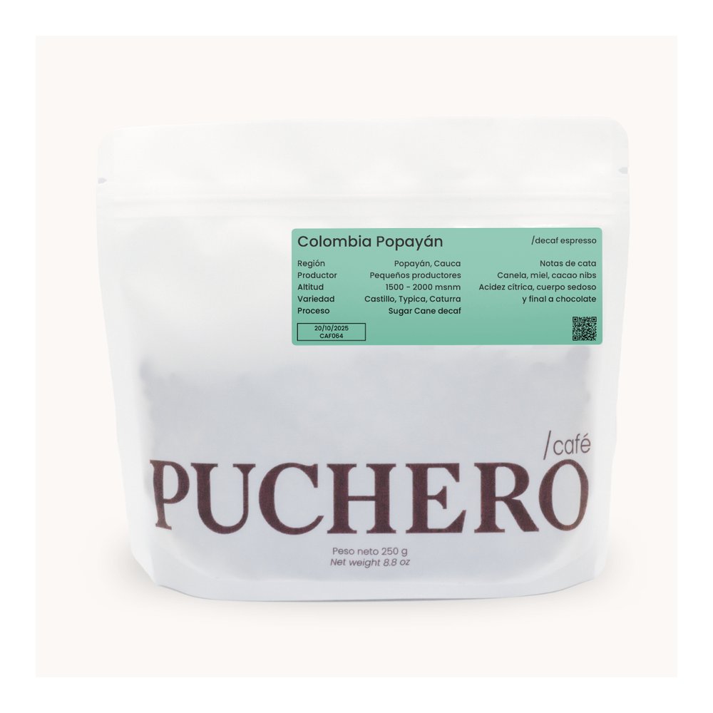 Cafe molido Descafeinado Colombia Popayan 250g Puchero 1 Cafe molido Descafeinado Colombia Popayan 250g Puchero