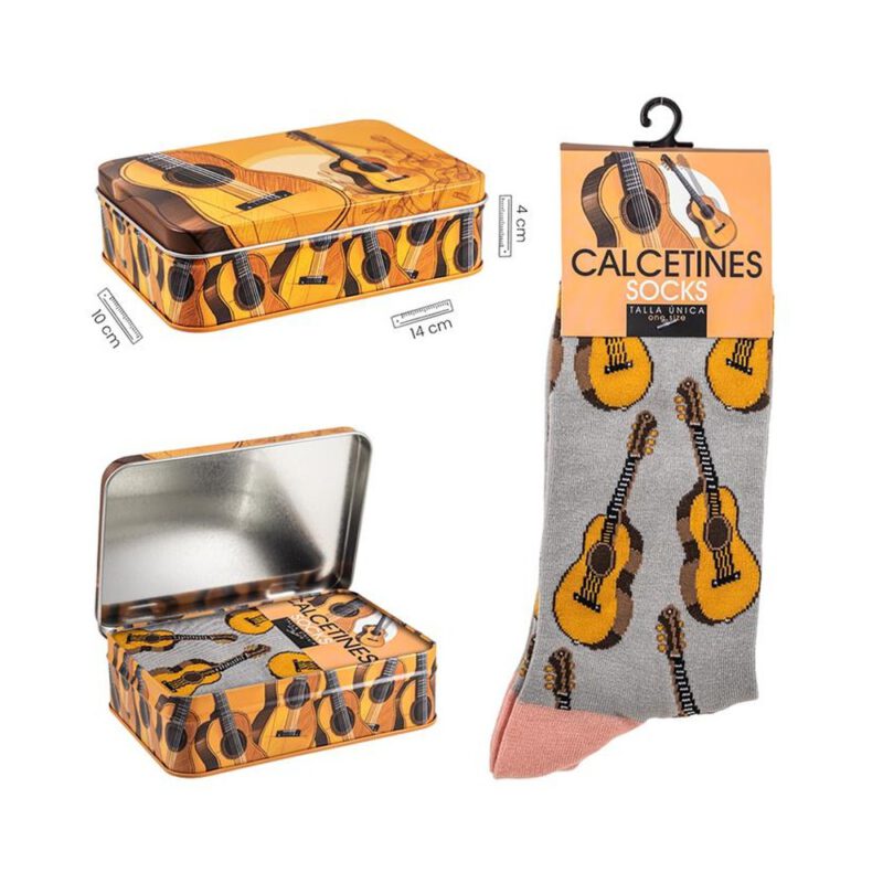 Lata calcetines Guitarra española gris 1 par