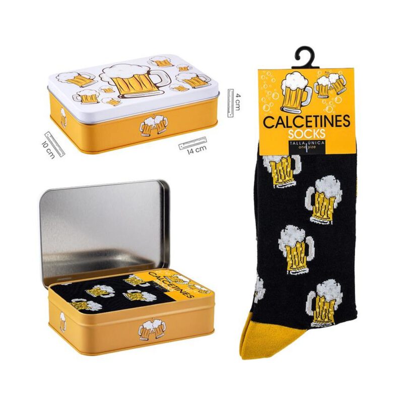 Lata calcetines Jarra cerveza negro 1 par