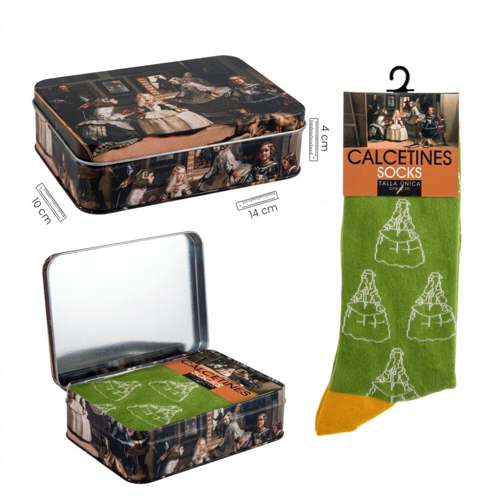 Lata calcetines Meninas verde 1 par 1 Lata calcetines Meninas verde 1 par