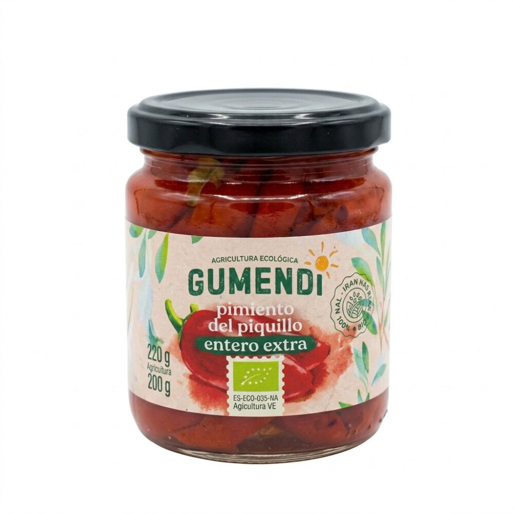 Pimiento del Piquillo entero extra 220g Gumendi 1 Pimiento del Piquillo entero extra 220g Gumendi