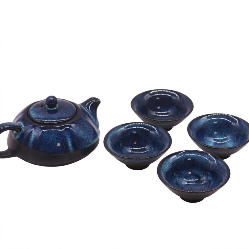 Set de Tetera Tonos azules Tetera y 4 tazas