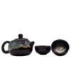 Set de Tetera esmaltado negro Tetera y 2 tazas
