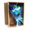 Bouquet flores jabón en caja - azul 1 und