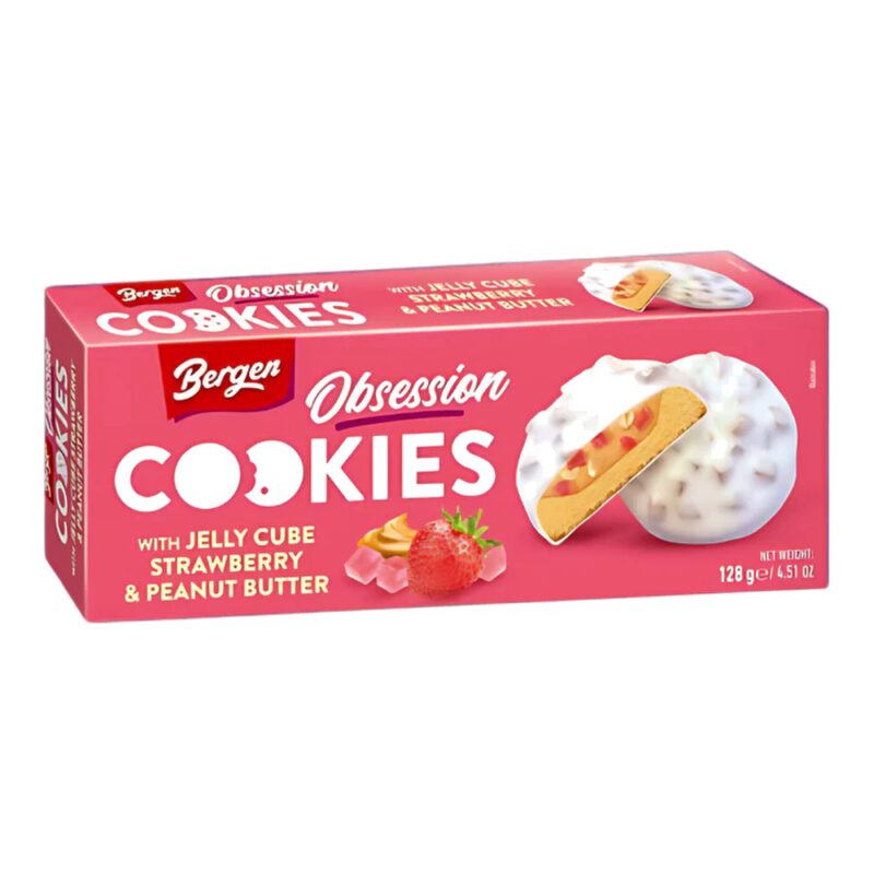 Cookies rellenas de fresa y mantequilla 128g Bergen