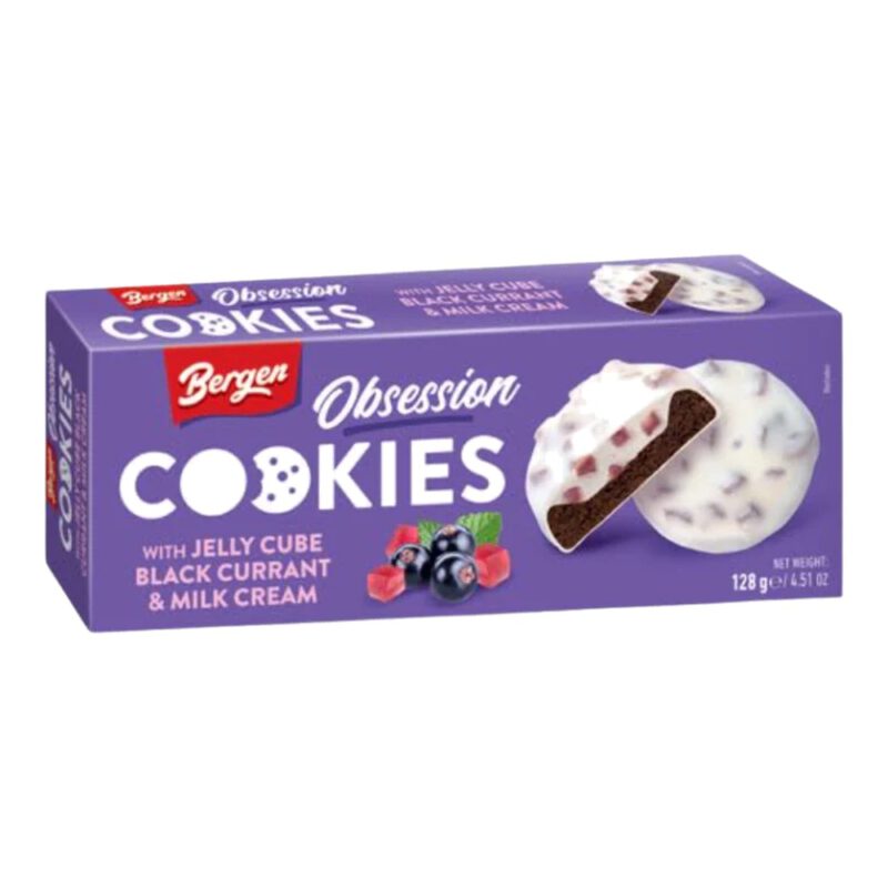 Cookies rellenas de grosella y crema de leche 128g Bergen