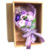 Bouquet flores jabon en caja purpura