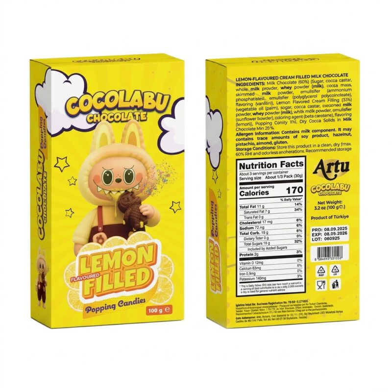 Cocolabu de chocolate relleno de limon 100g