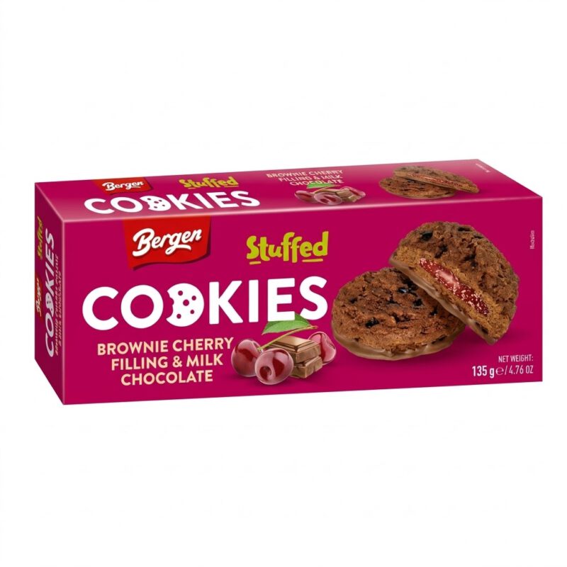 Cookies de brownie rellenas de cereza 128g Bergen