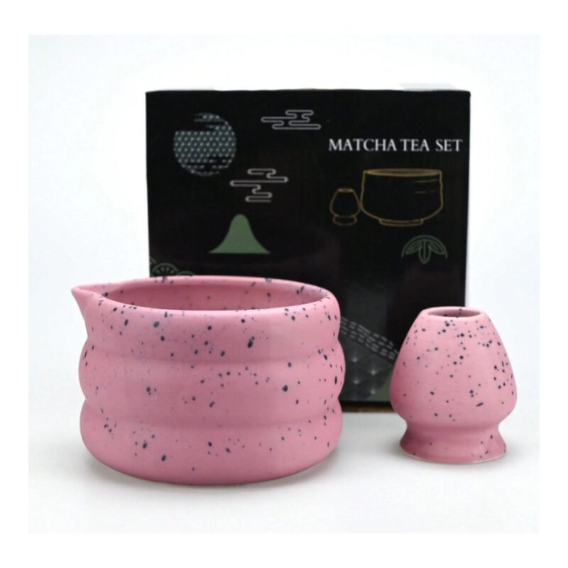 Cuenco y soporte batidor Te Matcha (Morado) 2 piezas