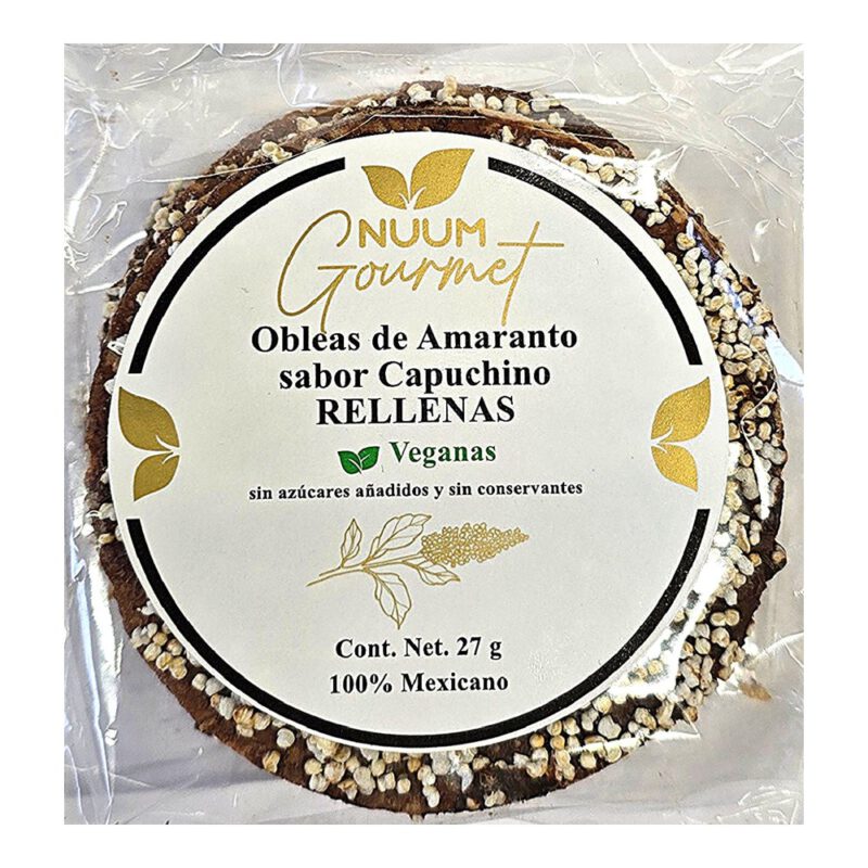 Obleas de amaranto Capuchino rellenas 27g Nuum