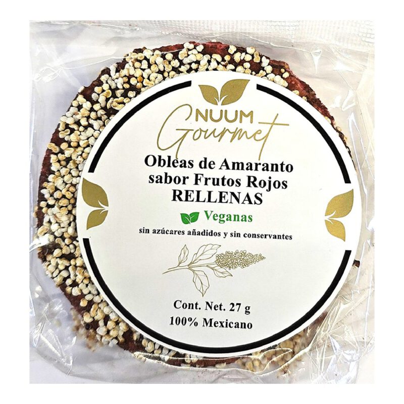 Obleas de amaranto Frutos Rojos rellenas 27g Nuum