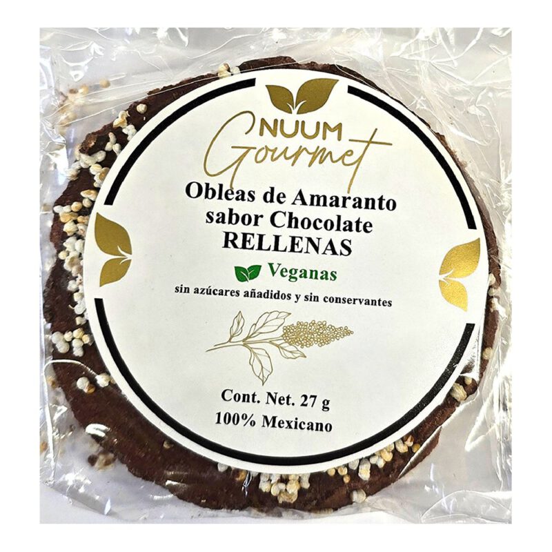 Obleas de amaranto chocolate rellenas 27g Nuum