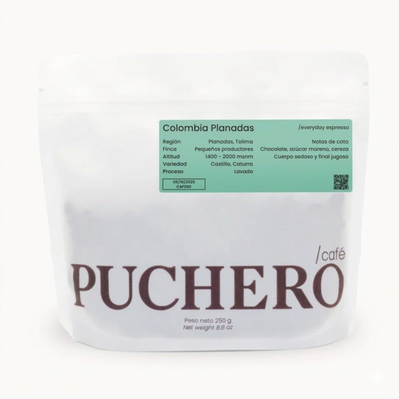 Cafe grano Colombia Planadas 250g Puchero