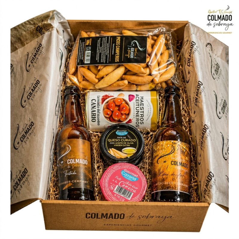 Pack cervezas gourmet con aperitivo para regalar