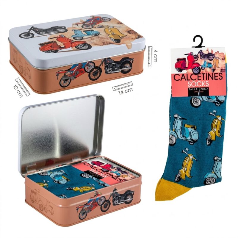 Lata calcetines Vespa azul 1 par
