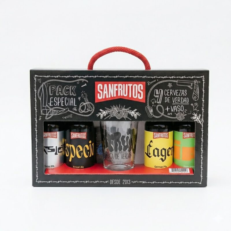 Pack Cervezas Sanfrutos 4 + 1 vaso