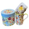 Taza con Te Floral y caja redonda 1 und