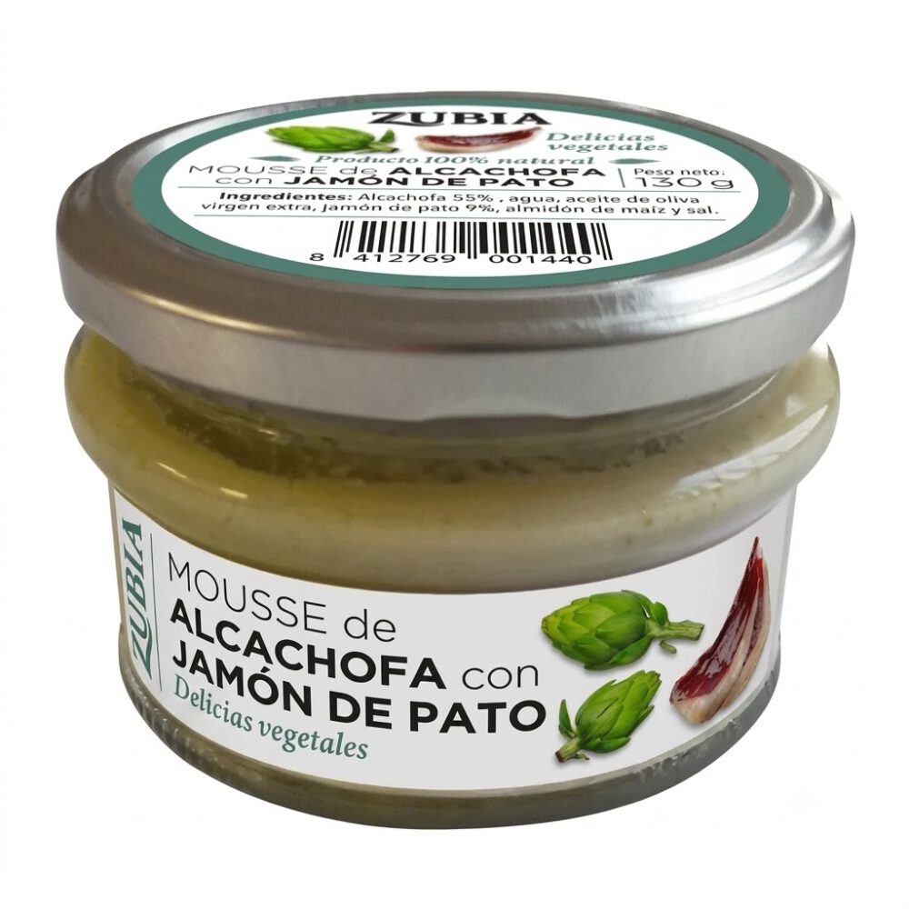 Mousse de Alcachofa con Jamon de Pato 130g Zubia 1 Mousse de Alcachofa con Jamon de Pato 130g Zubia