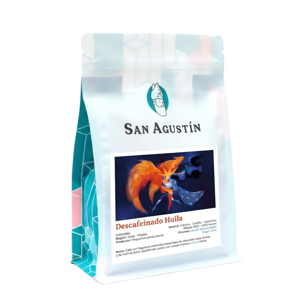 Cafe grano Descafeinado Huila, Sugar Cane 250g San Agustin 1 Cafe grano Descafeinado Huila, Sugar Cane 250g San Agustin