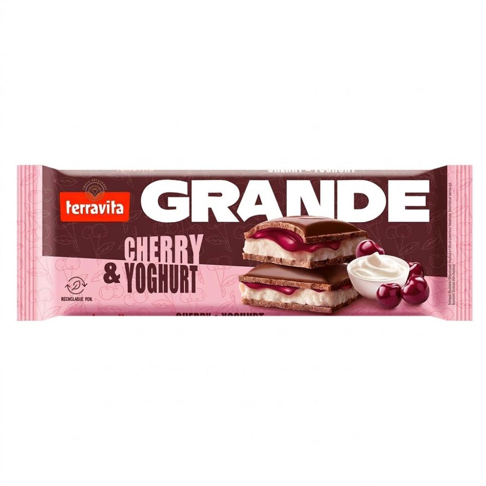 Tableta grande de Yogur con Cereza 235g Terravita 1 Tableta grande de Yogur con Cereza 235g Terravita